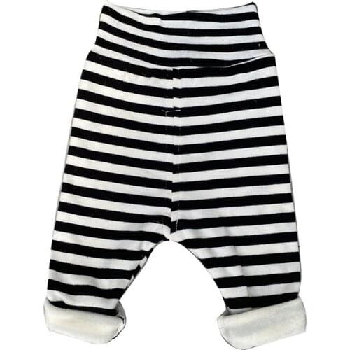 Fall / Winter Baby Plus Velvet Legging Pants Girls Bottoming Trousers Thick Warm Infant High Waist Belly Protection Stripe
