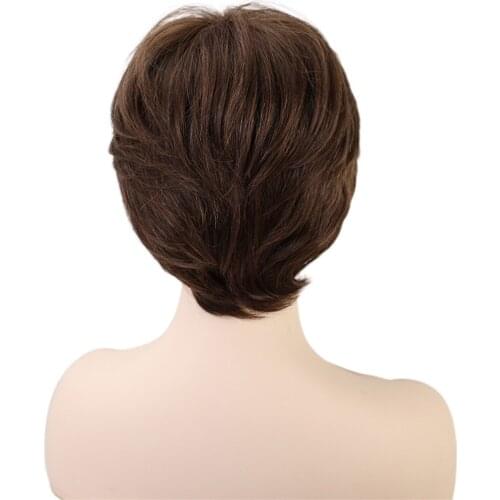 8'' Real Human Hair Resistant Wigs Layered Shaggy Natural Wig