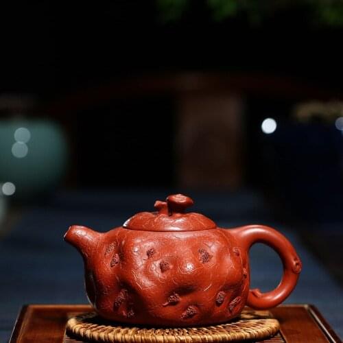 Sand Pot Famous Artisans Handmade Raw Mine Dahongpao for 300 ml of Kungfu Teapot and Teaware Gifts for Spring Pot