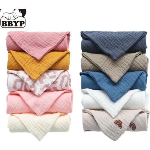 5Pcs Towel Baby Facecloth Baby Bath Towel Muslin Handkerchief Cotton Burp Cloth Soft Absorbent Gauze Kindergarten Washcloth