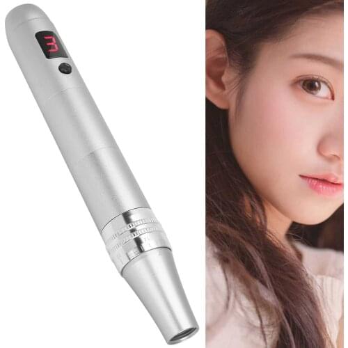 Professional Derma Pen Micro Needle 3 Gears Adjustment Anti Aging Therapy Skin Device(Silver )