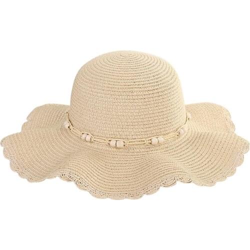 Simple Foldable Wide Brim Floppy Girls Straw Hat Sun Hat Beach Women Summer Hat UV Protect Travel Cap Lady Cap Female