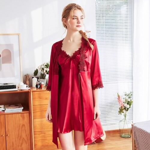 Silky Sleep Pajamas Womens Strap Top Pants Suit Faux Silk Sleepwear Sets Casual Home Wear Nightwear Sexy Robe Bath Gown M L XL