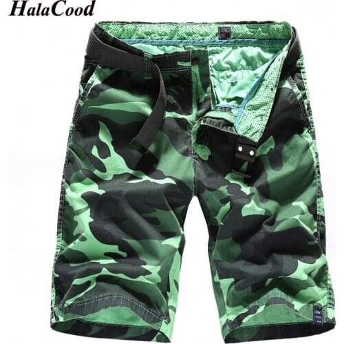 Fashion Spring Summer Mens Camo Military Cargo Shorts Work Casual Loose Khaki Solid Cotton Short Pants Top Selling Plus Size Men
