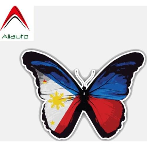 Aliauto Funny Car Sticker Philippines Butterfly Flag Accessories Vinyl Decal Cover Scratches for Kia Rio Passat B6 Lada,10cm*7cm