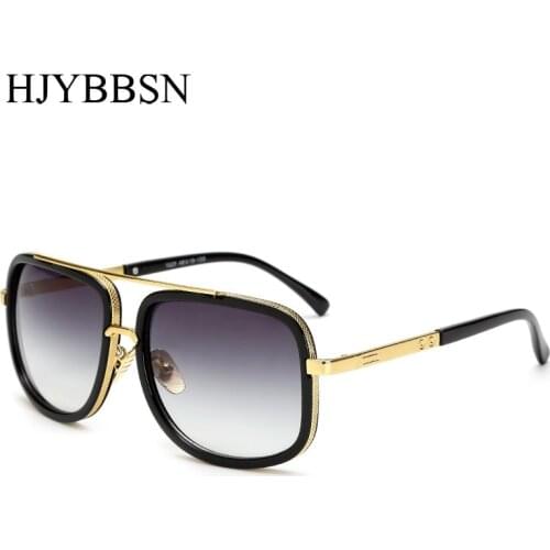 VISION Square Pilot Sunglasses Men Driving 2018 Male Luxury Brand Sun Glasses For Men Metal Designer Cool Shades MIRROR retro