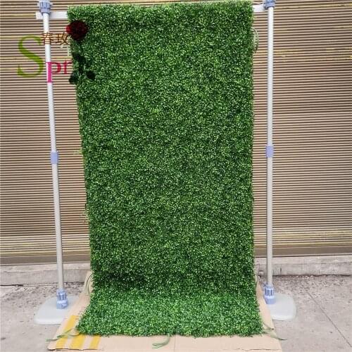 SPR Customized Artificial Silk Wedding Roll Up grass Wall Rose Backdrop