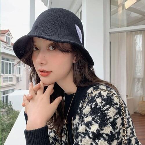 Spring and Summer Knitted fisherman hat Female Breathable Casual Bucket Hat solid color Hollow out hat