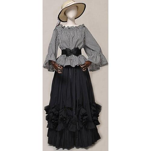 New Spring Autumn Women Vintage Victoria Cotton Lace-up Skirt Female High waist Pleated Long Skirt Prom Big pendulum Skirt