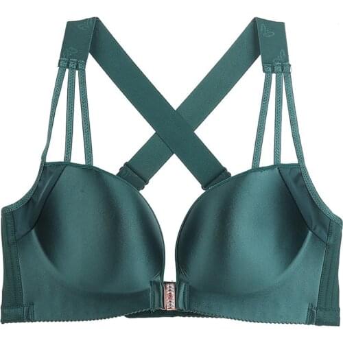 Women Push Up Bralette Back Bra Underwear Sexy Kawaii Plus Size Front Buckle 3 Independent Shoulder Straps Beautiful Back Bra