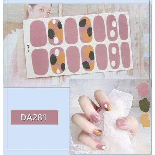 1Sheet Korean Fashion Full Cover Nail Polish Wraps Adhesive Nail Stickers Manicure Art Decorations Tools Environmental for Woman