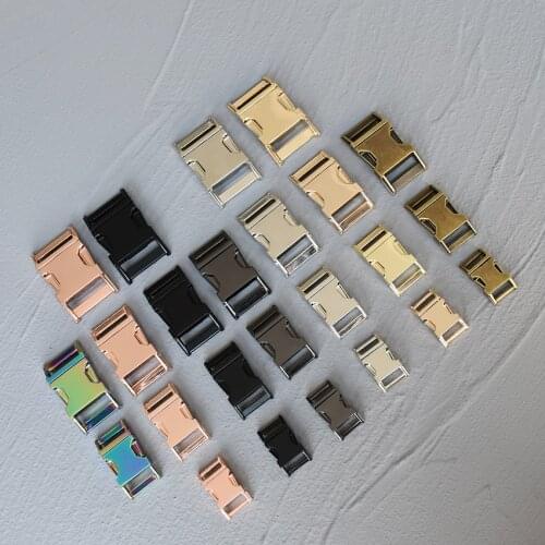 10 Pcs 15mm/20mm/25mm/30mm DIY Accessories Backpack Buckles Dog Collar Webbing Quick Release Metal Buckle Safety Clasp Bracelet