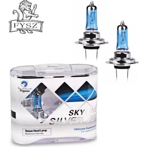 2Pcs H7 12V 100W 6000K Car Halogen Headlights bulb Fog lamps 2400lm Ultra high brightness White lights - Blue + Silver