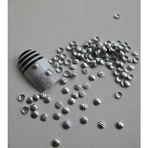 200pcs Cute S-22 3mm Nail Art Silver Round Metal Scratch Stud Nail Art Decoration