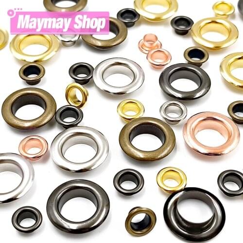 200Pcs Mixed 5 Colors Hole Metal Eyelets Grommets with Washer for Diy Leathercraft Accessories Shoes Belt Cap Bag Tags Clothes