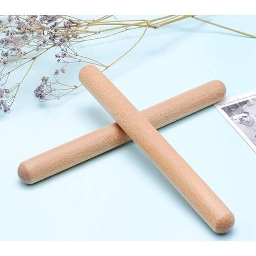 8 Pairs Classical Wood Claves Musical Percussion Instrument Natural Hardwood Rhythm Sticks Percussion Rhythm Sticks Children Mus