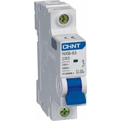 CHINT Miniature Circuit Breaker NXB-63 1P C Type 1A 2A 3A 4A 6A 10A 16A 20A 25A 32A 40A 50A 63A Mini Circuit Breaker DZ47-63 MCB