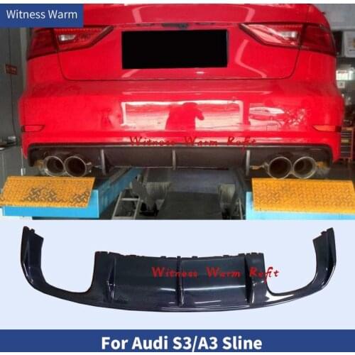 Rear Bumper Lip Spoiler Diffuser For Audi A3 Sline S3 2013 2014 2015 2016 Carbon Fiber Material Bumper Guard