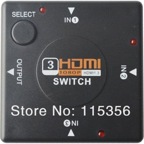 Free shipping 3-port HDMI selector, HDMI switch 3 in 1 out, 3 ports HDMI switch 1.3 version