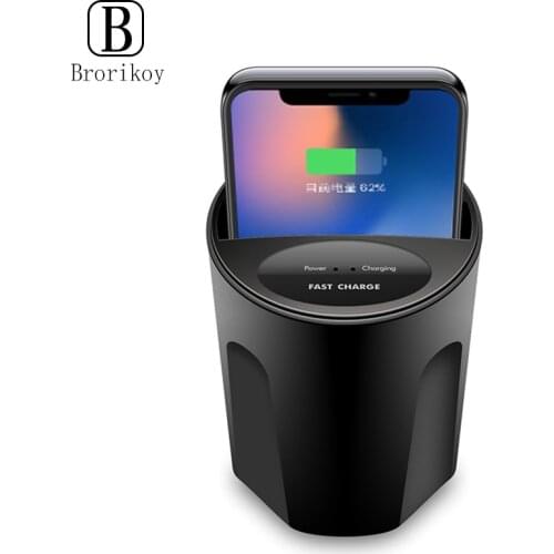 Qi Wireless Charger Car 10W Fast Charge for iPhone 12 11 Xs MAX Samsung Galaxy S21 S20 Huawei P40 Car Cup Charging holder Stand