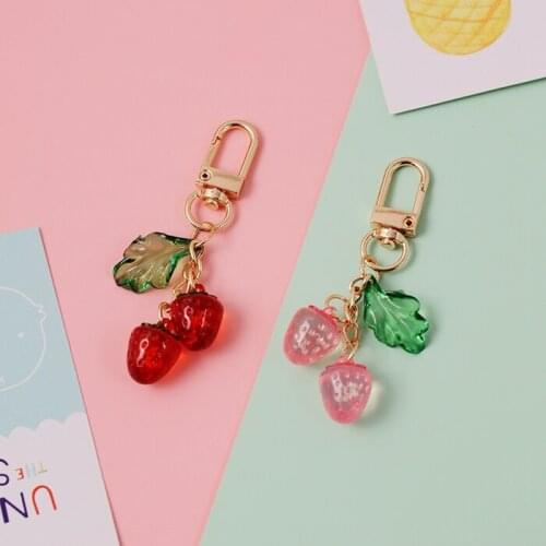 Pineapple Fruit key chain pendant car chain ring lovely ins Girls personality simple book bag Pendant