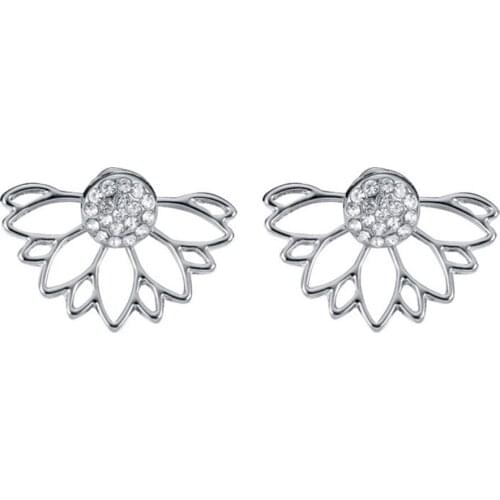 Jyb Personality Simple Earrings Sun Flower Double-Sided Earrings Irregular Mesh Valentines Day Gift Stud Earrings Z0114