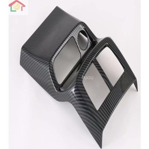 For Kia Seltos 2019 2020 Rear Air Conditioner Vent Outlet Cover Trim Decoration Frame Carbon Fiber Inner Accessories Car Styling