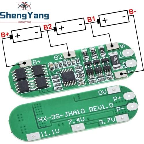 1PCS 3S 10A 12V Lithium Battery Charger Protection Board Module for 3pcs 18650 Li-ion Battery Cell Charging BMS 11.1V 12.6V NEW