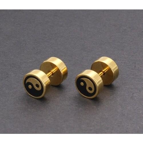 Men stainless steel Small black earrings for men best friends fashion jewelry piercing vintage earring 2020 earrings korean for