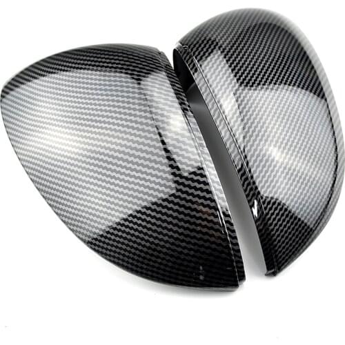 Car Rearview Mirror Cover Cap Carbon Fiber Black For VW GOLF 8 MK8 2020 2021 Support Lane Change Side Assist Blind Spot Assist