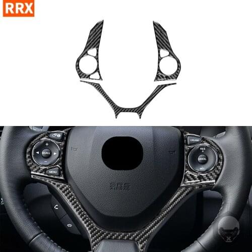 For Honda Civic 9 Coupe Sedan 2012-2015 Carbon Fiber Stickers Steering Wheel Button Frame Chin Cover Car Styling Accessories
