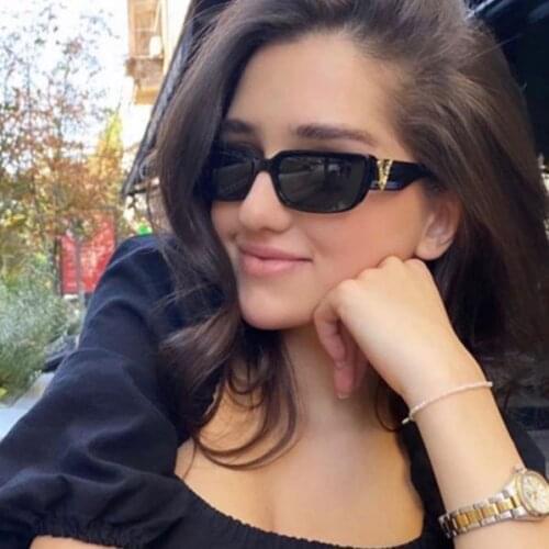 2021 New Women Rectangle Vintage Sunglasses Brand Designer Retro Points Sun Glasses Female Lady Eyeglass Cat Eye Driver Goggles