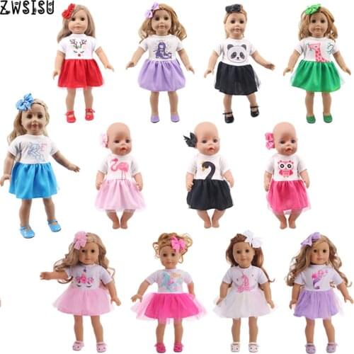 Doll Unicorn Clothes Mermaid Panda Owl Dress Fit 18 Inch American&43 Cm Baby New Born Doll Our Generation Girl`s Christmas Toy