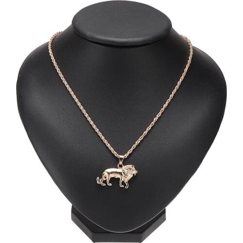 Trend Rock Gold Plated Lion Necklace Alloy Long Chain Animal Punk Necklace Hip Hop Jewelry Accessories For Men Women Gift