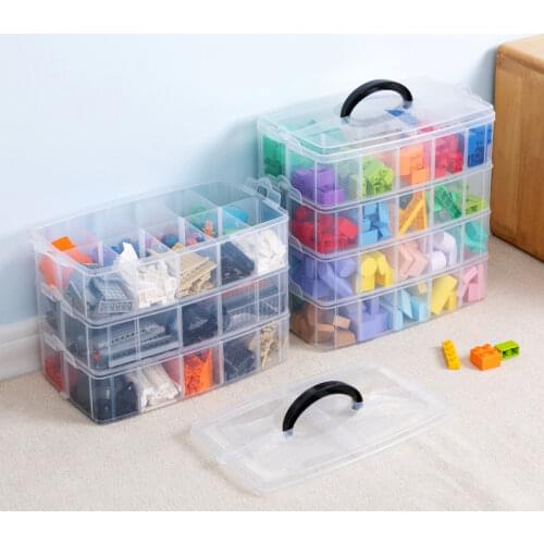 Lego Building Blocks Childrens Toy storage Box Plastic Transparent Jewelry Organizer Scrapbooking Storage Box For Tools mx92710
