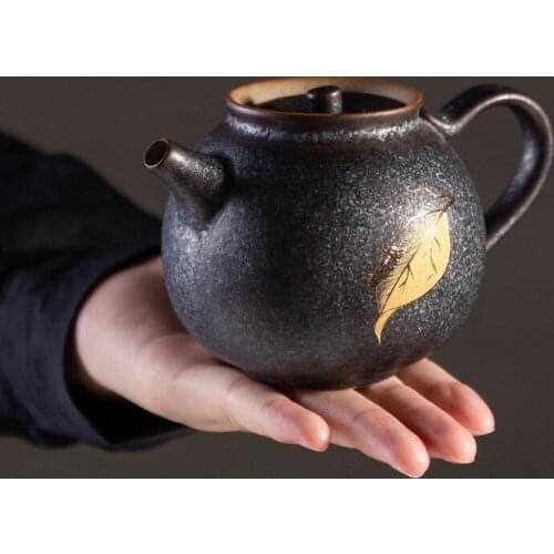 Retro Coarse Pottery Tea Teapot Home Kung Fu Tea Tea Creative Ceramic Tea Tea Pot Porcelain Teapot Traditional Chinese Tea Set