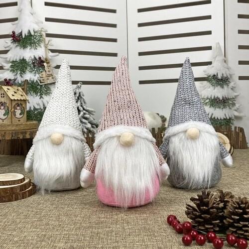 Santa Claus Snowman Elf Christmas Ornaments Faceless Doll Plush Doll Favor Party Decoration for Home New Year 2021