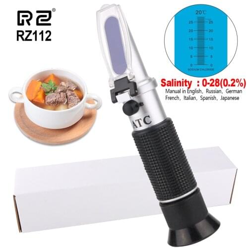 RZ Refractometer Salinity Concentration Brewing Auto Refratometro Handheld Tester 0-28% 0.2% salt Meter Refractometer