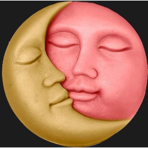 Candle Silicone Mold for DIY Moon Love Sun Face Shape Home Ornament Soap Concrete UV Resin Mold Handmade Craft Making Mould Tool