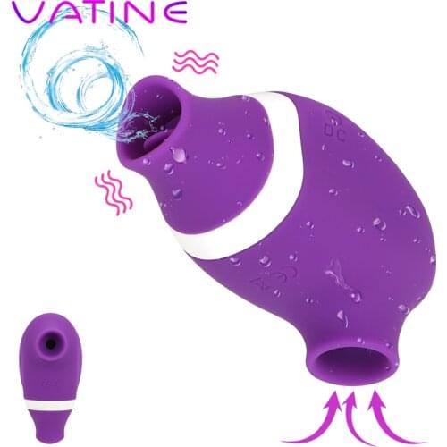 VATINE 7 Speeds Clitoral Sucking Vibrator Tongue Vibrating G spot Stimulation Sex Oral Licking Nipple Sucking Sex Toys for Women