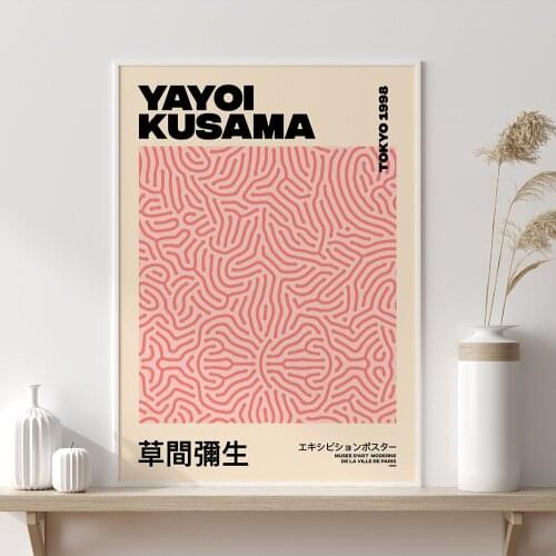 Yayoi Kusama Exhibition Posters and Print Japanese Artist Art Painting Canvas Picture Abstract Modern Museum For Home Wall Decor