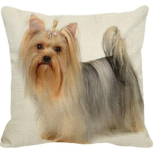 XUNYU 45cmx45m Cute Pet Dog Scottish dog Pattern Linen Decoration Pillowcase Cushion Cover Sofa Waist Pillowcase PC005