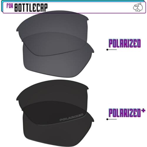 EZReplace Polarized Replacement Lenses for - Oakley Bottlecap Sunglasses - BlackP Plus-BlackIRP