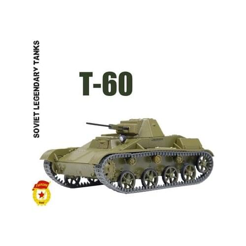 1:43 Soviet World War II light reconnaissance tank T-60 alloy simulation model, static decoration, military fan collection
