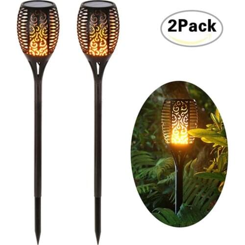 1 Pcs OR 2 Pcs 96 LED Waterproof Flickering Flame Solar Torch Light Garden Lamp Outdoor Landscape Decoration Garden Lawn Light