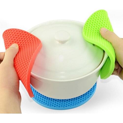 1 Pc Round Coaster Non-Slip Silicone Cushion Placemat Pot Holder Pan Mat Heat Resistant Mat Pad Kitchen Accessories