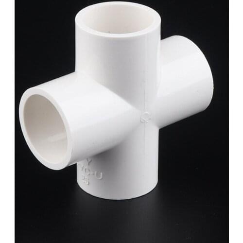15pcs 25mm Cross PVC Fittings 4 Way Connector Plastic Tube Joint Pipe Socket Slip for Water Supply Irrigation Circulation