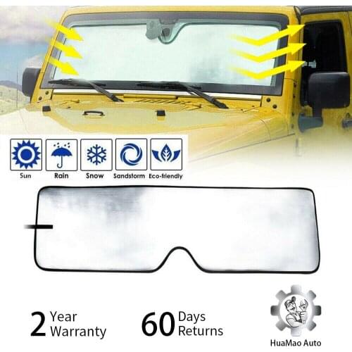 1997-2016 For Jeep Wrangler TJ Anti UV Window Sun Windshield Sunshade Reflective Visor