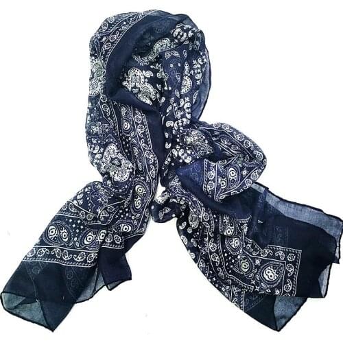 2021 Fashion Newest Paisley Pattern Cotton Voile Scarf 10pcs/lot