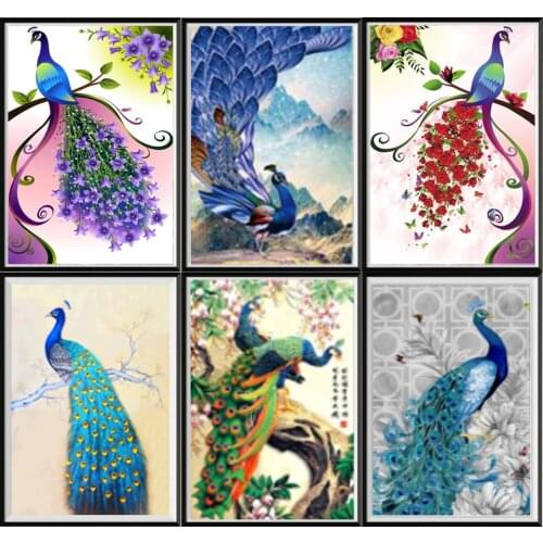 5d Diy Diamond Making Animal Peacock Pictures, Diamond Embroidery, Cross Stitch Kit, Handmade Gifts, Home Decoration